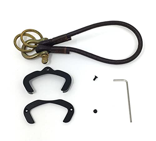 Image of Key Holder for CAN AM Spyder F3 RT RT-S ST RSi Accessory Key Hole Cover Black with Dark Leather Strap Ver3.0