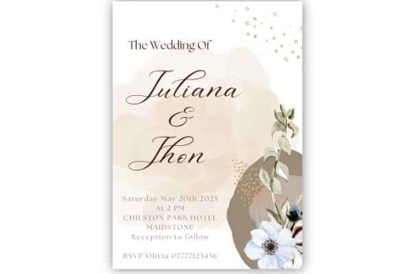 Autumn Rustic Wedding Invitation Cards - Wedding Ceremony Invitation - Evening Reception Invitation - Printed (40 Cards)