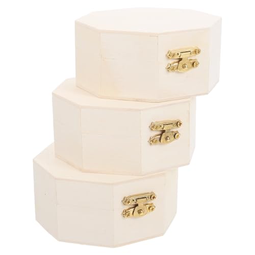 Abaodam 3個 木製八角形収納ボックス ブレスレット収納可能 おしゃれなデスクトップ飾り 向け多目的木箱