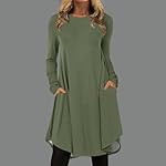 Womens-Sweater-Dress-Fashion-Casual-Solid-Color-Round-Neck-Pullover-Loose-Long-Sleeve-Dress-2023-S-3XL
