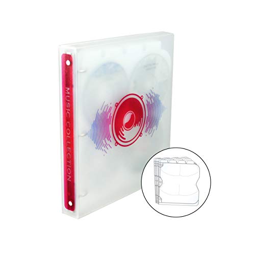 UniKeep High-Capacity Music CD Disc Storage Case, Holds 80 Compact Discs (Red Speaker)