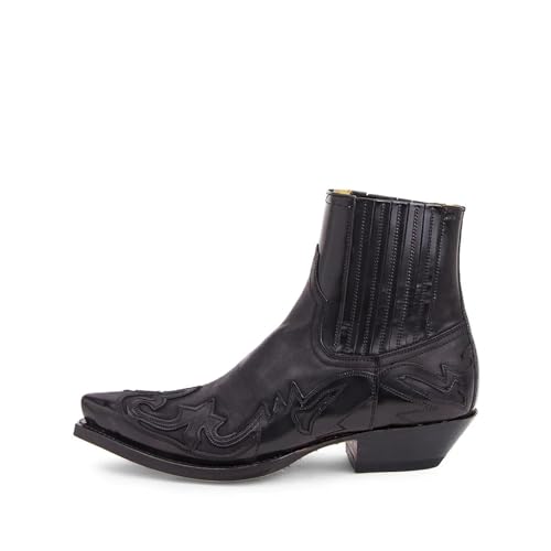 YXADGML Santiag Homme Bottes de cowboy western for hommes et femmes, pointures 35 à 48, chaussures pointues avec broderie, bottines for hommes(Black,41)
