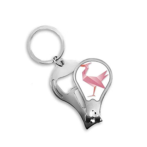 Coupe-ongles de pieds géométrique au design origami flamant rose
