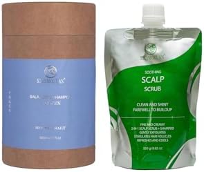pH Balancing Shampoo for Oily Hair and Scalp Scrub Exfoliator for Build-Up Remover Treatment Bundle