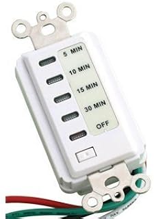 Bathroom Fan Auto Shut Off 30-15-10-5 Minute Preset Countdown Wall Switch Timer White 30-Minute