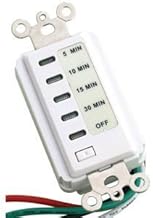 Auto Shut Off Timer for Bathroom Fan: 30-15-10-5 Minute Preset Countdown (White) by Teklectric