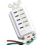 Auto Shut Off Timer for Bathroom Fan: 30-15-10-5 Minute Preset Countdown (White) by Teklectric