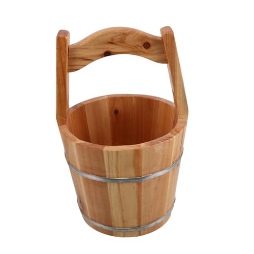Cubo de madera portátil para baño de pies POPETPOP miniatura 1