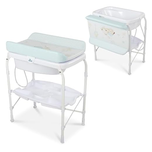 Toral Bañera Cambiador Bebe Mueble con Patas - Bañera Bebe Con Bandeja Separadora y Ruedas con Freno - Cambiador con Medidor de Altura - Bañera Bebe con Cambiador Modelo Pingüino