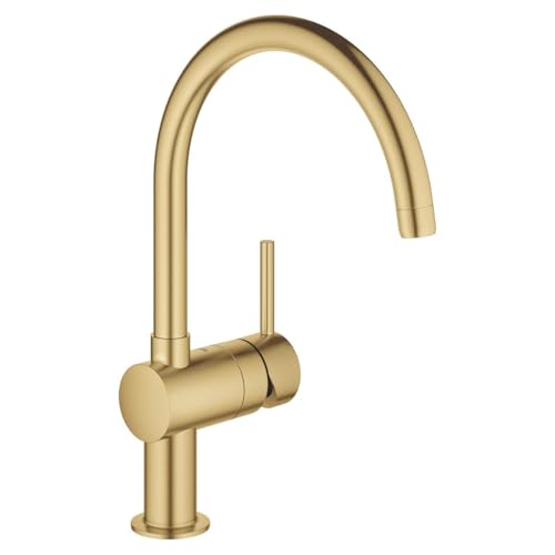 GROHE Mitigeur monocommande Minta 32917 Montage à un trou, bec C, Cool Sunrise brossé