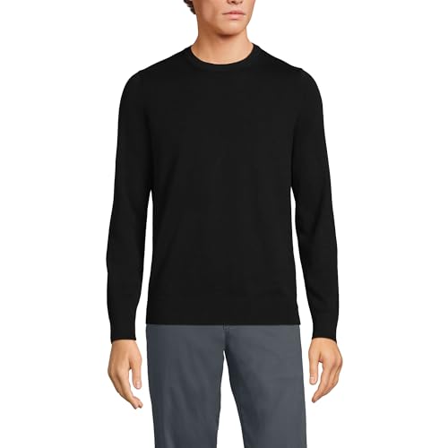 Lands' End Men's Fine Gauge Cotton Crew Neck Sweater...