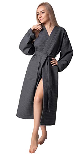 BAGNO MILANO Women's Robes, Waffle Robes For Women, Turkish Cotton Bathrobes For Women