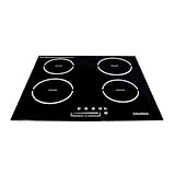 SUPRA Parrilla eléctrica de inducción magnética de 4 quemadores para empotrar, Mod. 4Q-IN-220