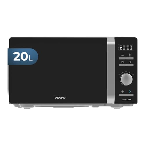 Cecotec Microondas Digital Motor Inverter 20L Proclean 5010 Inverter. 700W, 5 Niveles de Potencia, Bajo Consumo, Pantalla LED, Plato Giratorio de 245mm, Temporizador, 8 Modos