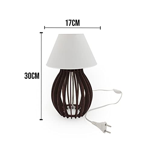 Kit 2 Luminarias Abajour Quarto Casal Escritório Moderno MDF