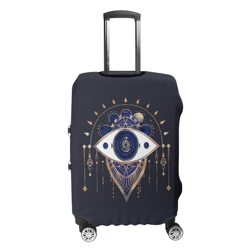 Evil Eye Blue Ancient Egyptian Travel Suitcase Protector Luggage Cover Protective Washable Anti-scratch Baggage Cover4
