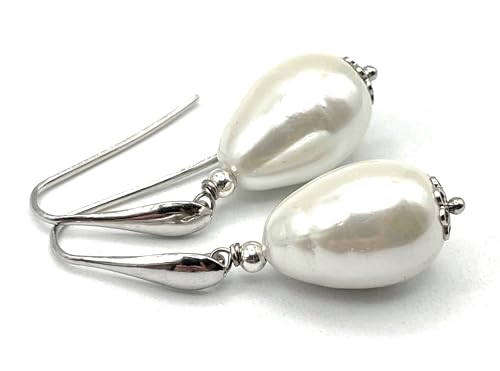 Boucles d'oreilles argent 925 anti-allergie avec perles baroques légères et élégantes - 8