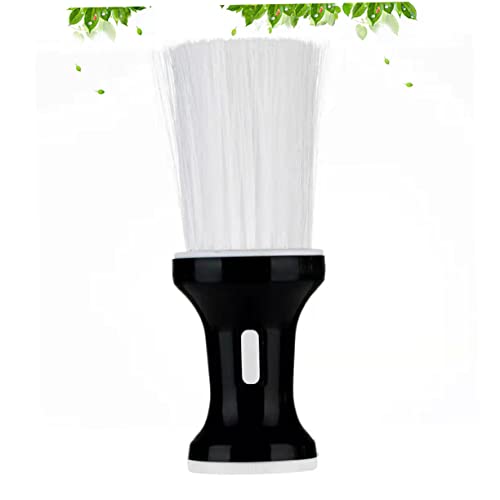 TOVINANNA 1個 床屋ダスター ヘアスタイリスト 巻き毛ブラシ ヘアドライヤーブラシ バリカン はさみ散髪 髪用理髪ブラシ 理容師用ヘアダスター フィンガーブラシ理容師 ヘアブラシ Black