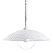 Eglo Suspension Alvez - 1 Ampoule - avec Câble en Spirale - Réglable en Hauteur - Lampe de Cuisine Classique en Plastique et Verre Blanc - Lampe de Table à Manger avec Douille E27