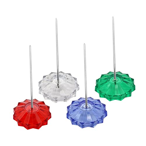 NUOBESTY 4Pcs Receipt Holder Spike Stick Bill Fork Counter Desk Accessory for Memo and Note Storage Red Blue Green Transparent for Restaurants Hotels