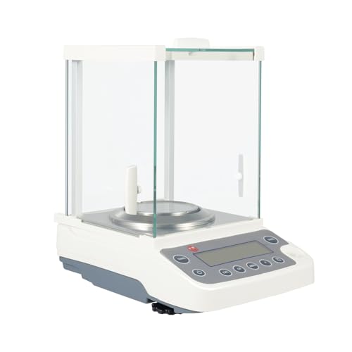 Lab Analytical Balance 120g/0.26lbs Electronic Analytical Balance Scale with LCD Display 0.0001g Precision Lab Scale Electronic Digital Balance Jewelry Scale with Glass Cover, 110V