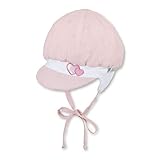Lieferumfang: 1 Sterntaler Ballonmütze für Mädchen mit Bindebändern, Ohrenklappen und Herz-Motiven, Alter: 6-9 Monate, Größe: 45, Farbe: Rosa