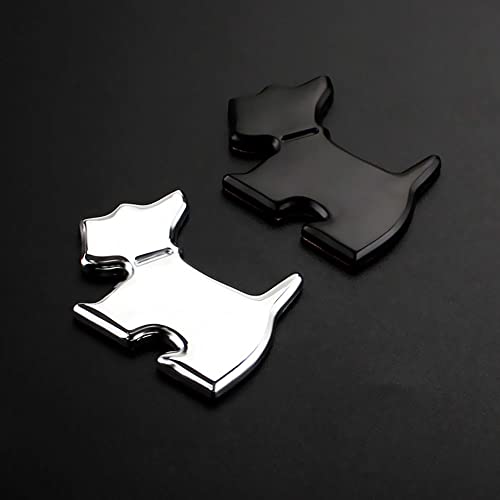 Image of YSY 2Pcs Head Front Dog Emblem Totem Logo Badge Car Sticker Auto Decoration Car Body Decal Automobile Accessories(A) (3D Dog, Silver)