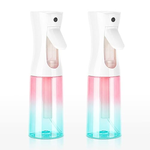 Image of Continuous Mist Spray Bottle, 6.8OZ /200ML Hair Mister, Fine Mist Water Spray for Salons, Barber, Plants, Skin Care, Cleaning (Gradient, 2 Pack)