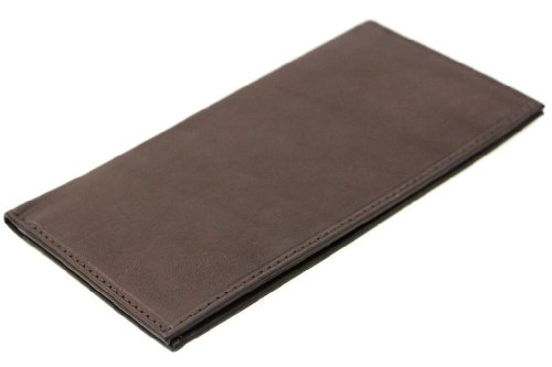 Paul & Taylor Brown Leather Checkbook Cover Bifold Wallet
