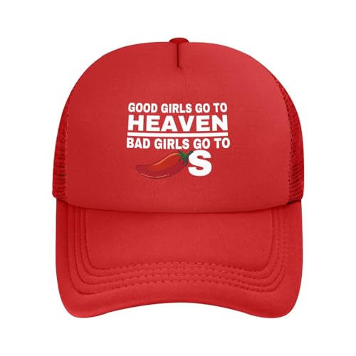 Good Girls Go to Heaven Bad Girls Go to Chilis Mesh Cap Trucker Hat2