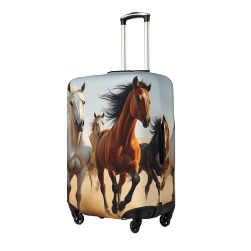 Travel Luggage Suitcase Protector Zipper Baggage Protector for 19-32 inch Suitcase, Anti-Scratch Luggage Case Protective Cover, Horses Wild Animal2