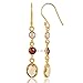18K Yellow Gold Plated 925 Silver Dangle Drop Earrings For Womens Natural Citrine Garnet Pearl Drop Dangle Earrings Hypoallergenic Dangle Drop Earrings Christmas Gift