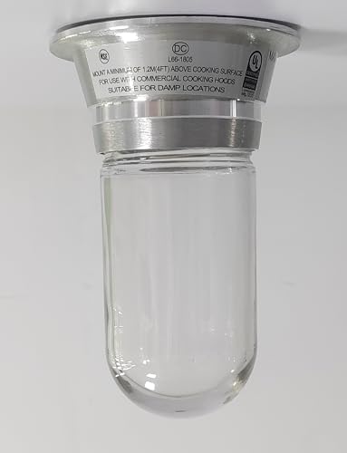 Restaurant Canopy Hood Light Fixture with Thermal and Shock Resistant Globe