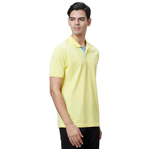 Image of Park Avenue Slim Fit Pure Cotton Print Pattern Polo Neck Casual T-Shirt
