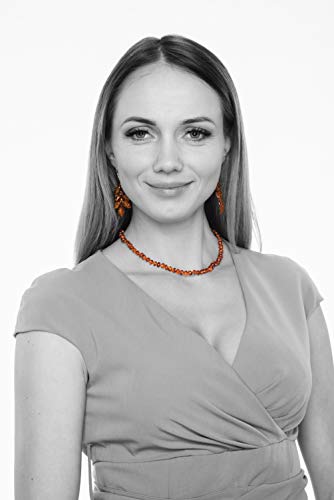 AMBERAGE Natural Baltic Amber Necklaces for Women - Hand Made from Polished/Certified Baltic Amber Baroque Beads/Quality Guaranteed (3 colors) (45cm- 17.72INCH)3