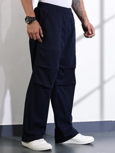 Image of Thomas Scott Men's | Solid | Light Weight | Breathable Fabric | 6 Pockets | Mid Rise | Loose Fit | 100% Cotton | Elasticated | Chino Trouser | Pants