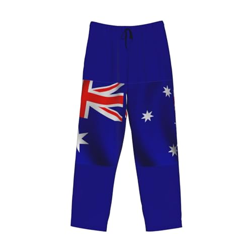 Pantalon de pyjama imprimé drapeau australien noir à taille élastique XL - 4