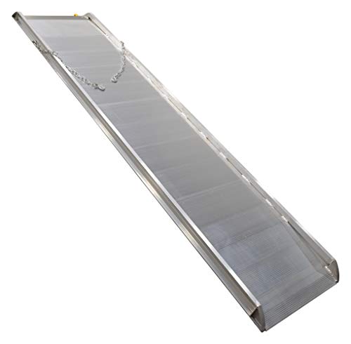 Vestil AWR-28-10B Aluminum Wheel Walk Ramp Steel Hook Style 123-1/16 Inch X 28 Inch 2200 Lb. Capacity Silver cover