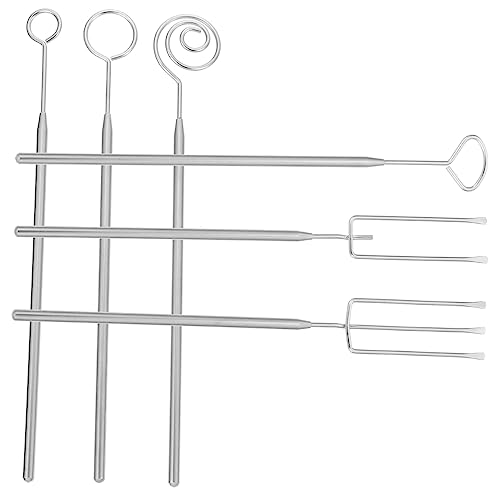 TOPBATHY Fourchettes à Chocolat En Acier Inoxydable 6 Pièces, Outils à Chocolat Kits De Fabrication De Bonbons, Trempage Pratique, Légères Et Portables, Pour Camping Et Pâtisserie