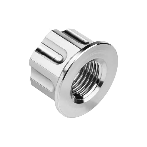 Image of Titanium M6 M8 M10 M12 M14 M16 Flange Bolt Nut Bicycle Motorcycle Rear Axle Car Modification Accessories Pack of 6 (M8 Pitch 1.25mm, Normal Titanium)