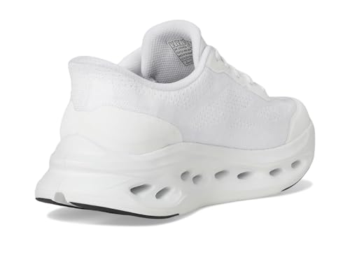 Skechers Women's Max Cushioning Glide Step Hartford Hands Free Slip-Ins Sneaker, White/Black, 7.5