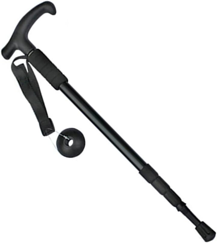 FLAA Walking Stick Anti Shock Ultralight Hiking Canes Telescopic Trekking Pole for Men & Women Balancing Mobility Aid for Elderly Seniors & Adults-Silver