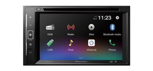 Pioneer AVH-A240DAB Autoradio Multimédia, format 2 DIN, Ecran tactile, Lecteur DVD, radios FM/DAB+,...