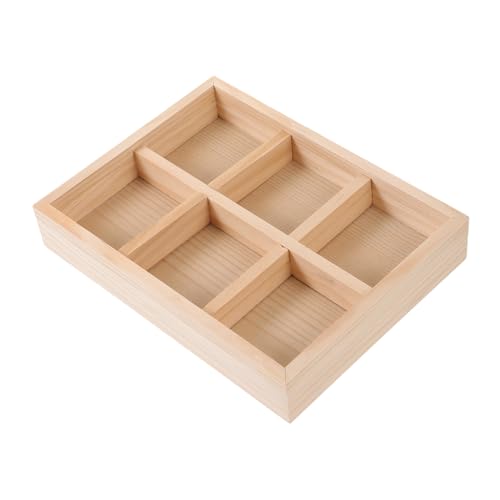 Homoyoyo Bandeja de joyería de pino cestas de mimbre con tapa placa de almacenamiento de exhibición de joyas armario almacenaje bandejas para servir comida vitrina de anillos madera de pino