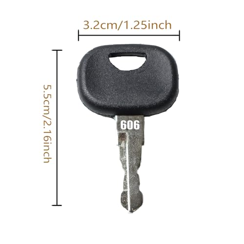 Newyuan 10 Stück 706 Kraftstoffdeckel Schlüssel und 606 Zündschlüssel Kompatibel mit Liebherr Bomag JD Bagger Dumper Lader Anlage mit Schlüsselring