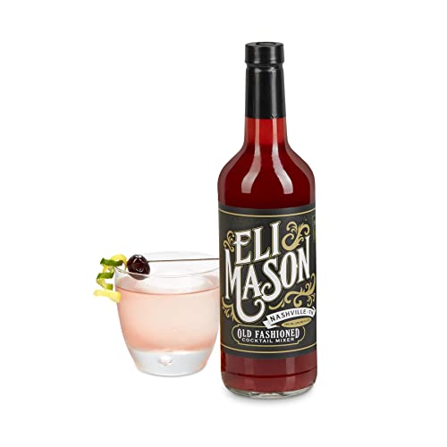 Eli Mason Classic Old Fashioned Cocktail Mixer – Small-Batch Whiskey Cocktail Mix Made with Real Cane Sugar & Premium Bitters – Craft Old Fashioneds at Home – Made in Nashville, Tennessee – 750 Milliliter Bottle