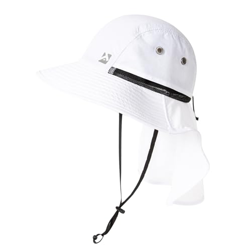 Image of Oversized XL XXL Mens Sun Hat Big Head Neck Flap Shade Waterproof UPF50+ Wide Brim Hat Fishing Safari Hiking