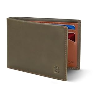 SERMAN BRANDS Mens Slim Bifold Wallet RFID Blocking Minimalist Front Pocket Wallets for Men – Thin & Stylish