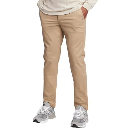 Image of Men's Solid Slim Chinos Casual Trouser, Brown, 28 /30