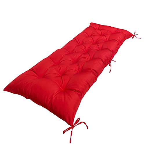 UVCMDUI Colchoneta Banco Jardin, Colchoneta Banco Impermeable, Colchonetas para Bancos para Exteriores, Patio, Tumbona,Rojo,120x50x8cm